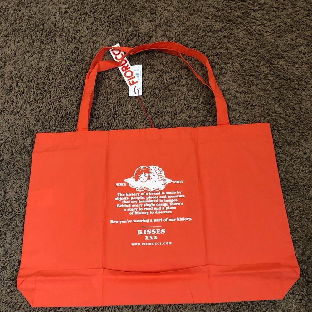 Fiorucci Red Tote Bag with White Logo - Picture 4 of 5